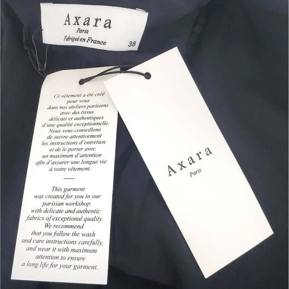 BNWT $850 Axara Paris Black White Ruffle Pockets Formal Short Cocktail Dress 38 - Picture 7 of 9